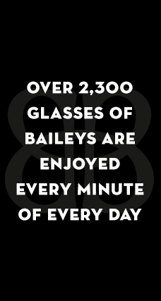 OVER 2,300 GLASSES OF BAILEYS ARE ENJOYED EVERY MINUTE OF EVERY DAY